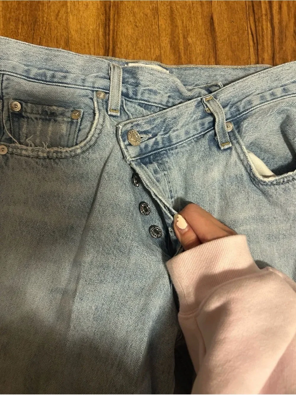 Agolde Asymmetrical Waist Straight Leg Jeans